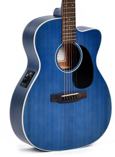 Ditson by Sigma 000C-10E Acoustic Guitar - Translucent Ultramarine Blue
