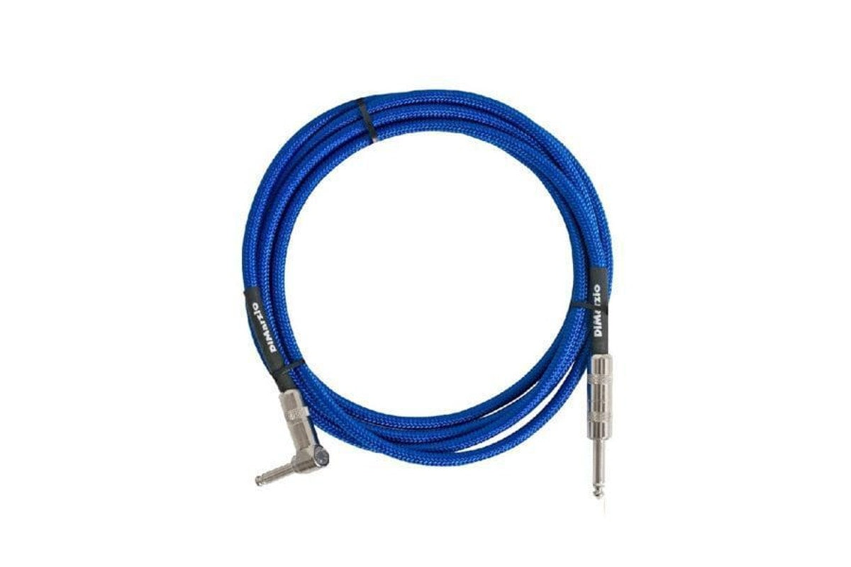 DiMarzio 18ft Braided Instrument Cable Blue - Straight/Right Angle