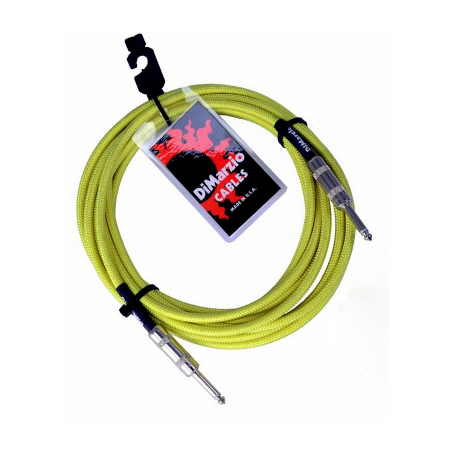 DiMarzio 10ft Braided Guitar Cable Neon Green