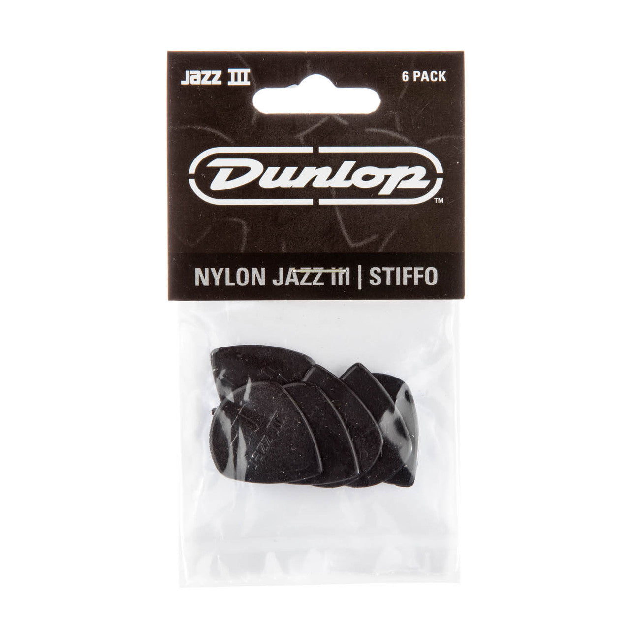 Dunlop 47P3S Nylon Jazz III Stiffo Picks 6 Pack
