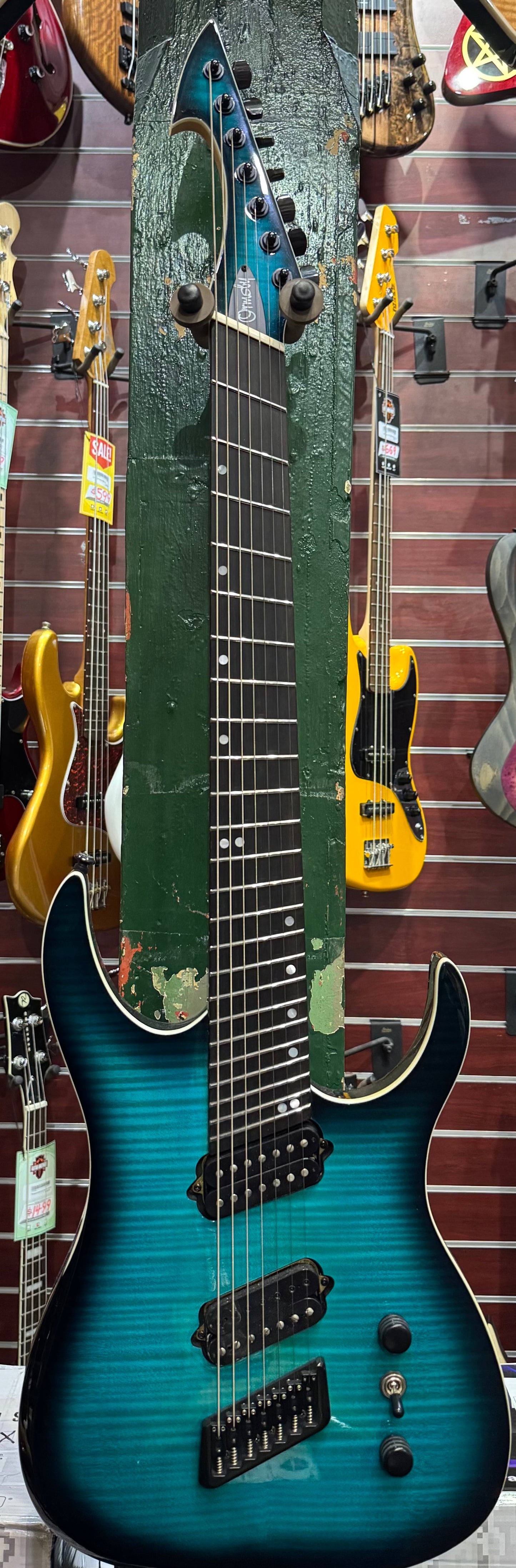 Ormsby Hype GTR 7 String Electric Guitar - Aqua Flame - Pre-Loved