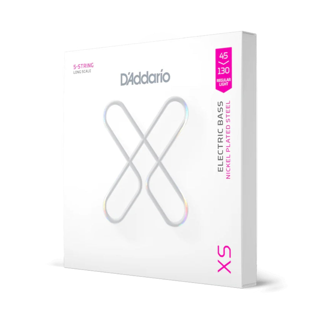 D'Addario XSB45130 Nickel Wound Coated 5-String Bass Guitar Strings (45-130)