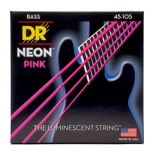 DR Neon Bass Strings Hi-Def Pink 45-105