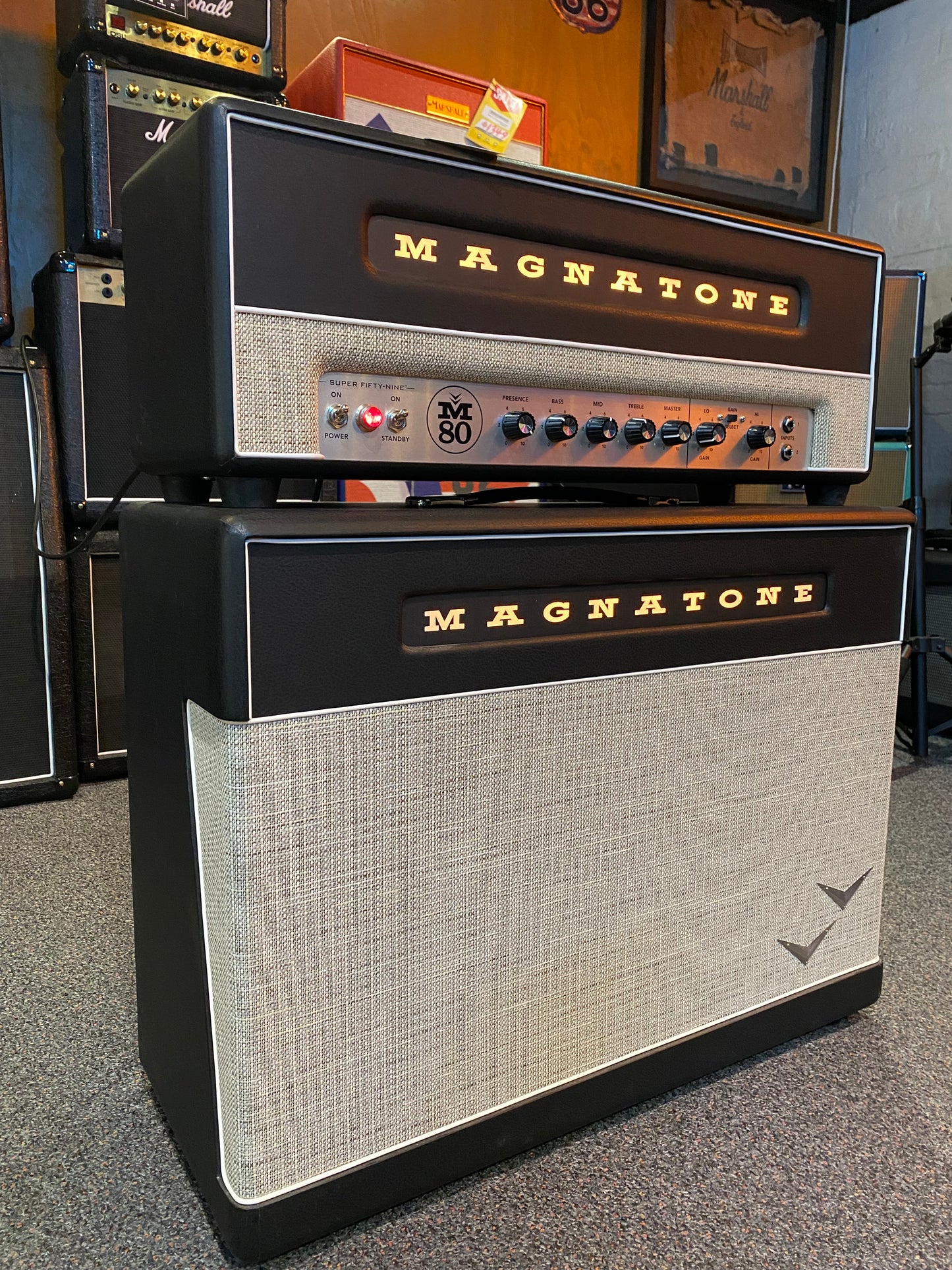 Magnatone Super Fifty-Nine M-80 Guitar Amplifier Head and Cabinet - Pre-Loved