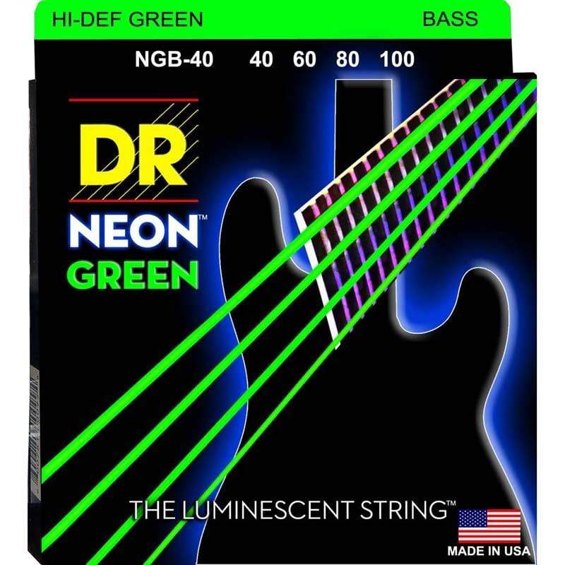 DR Neon Bass Strings - Hi-Def Green - 40-100