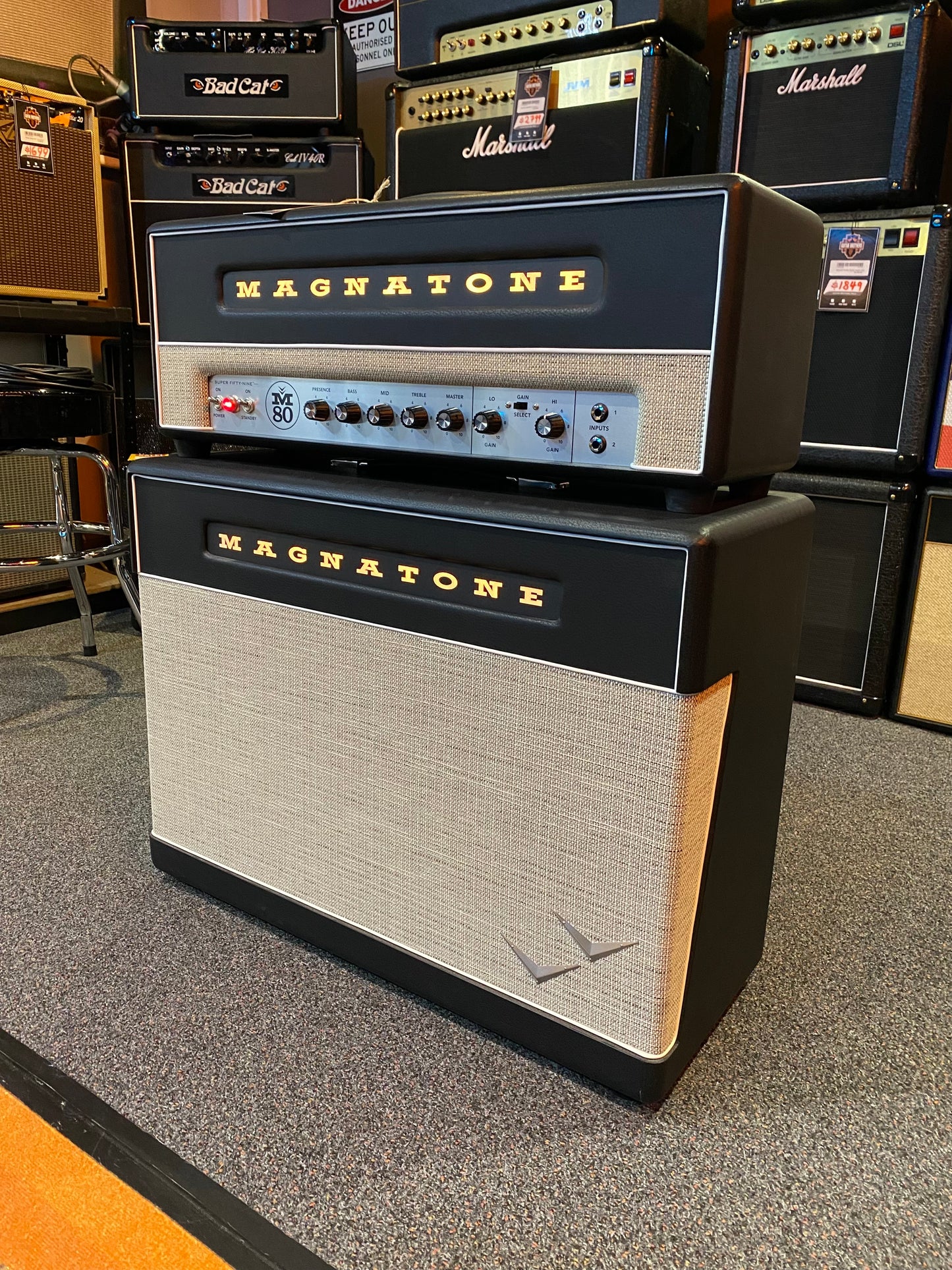 Magnatone Super Fifty-Nine M-80 Guitar Amplifier Head and Cabinet - Pre-Loved