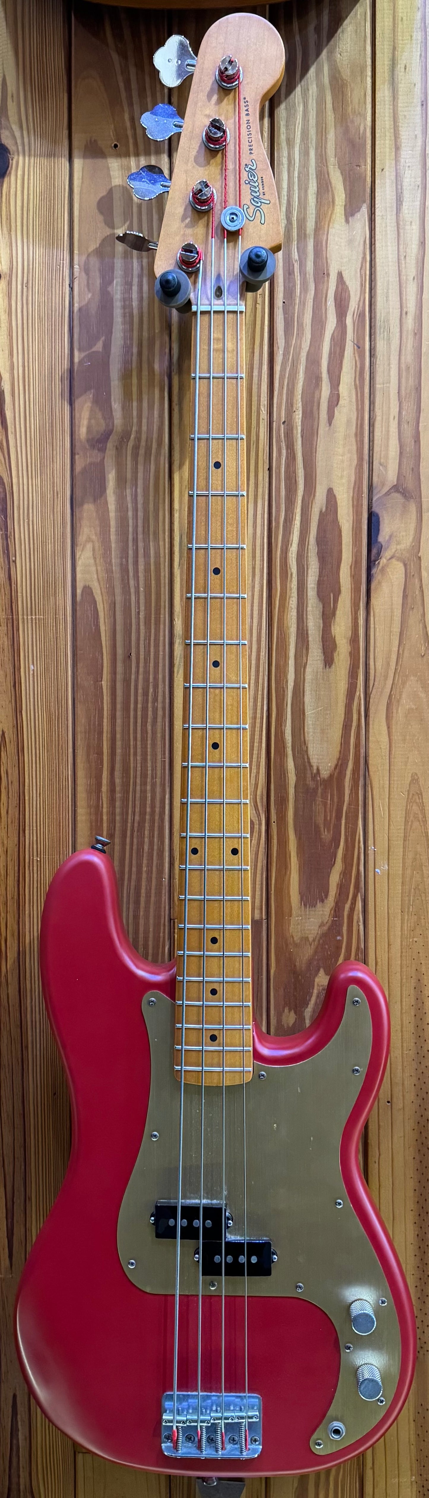 Squier 40th Anniversary Precision Bass Vintage Edition - Modded - Satin Dakota Red - Pre-Loved