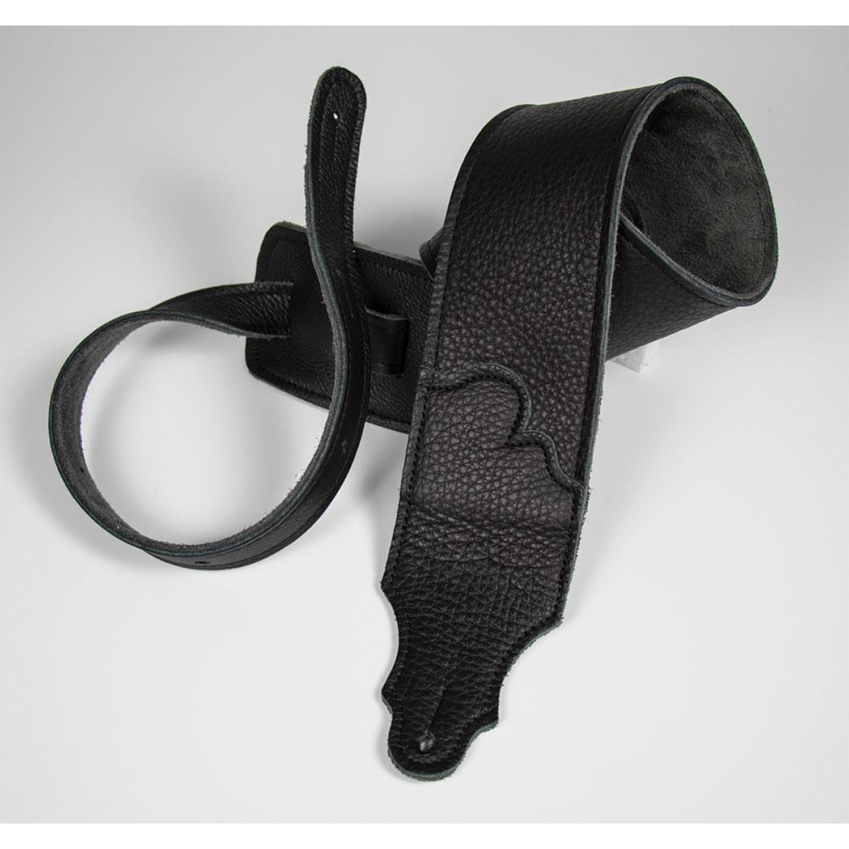 Franklin Original 3" Black Glove Leather Guitar Strap with Black Stitching