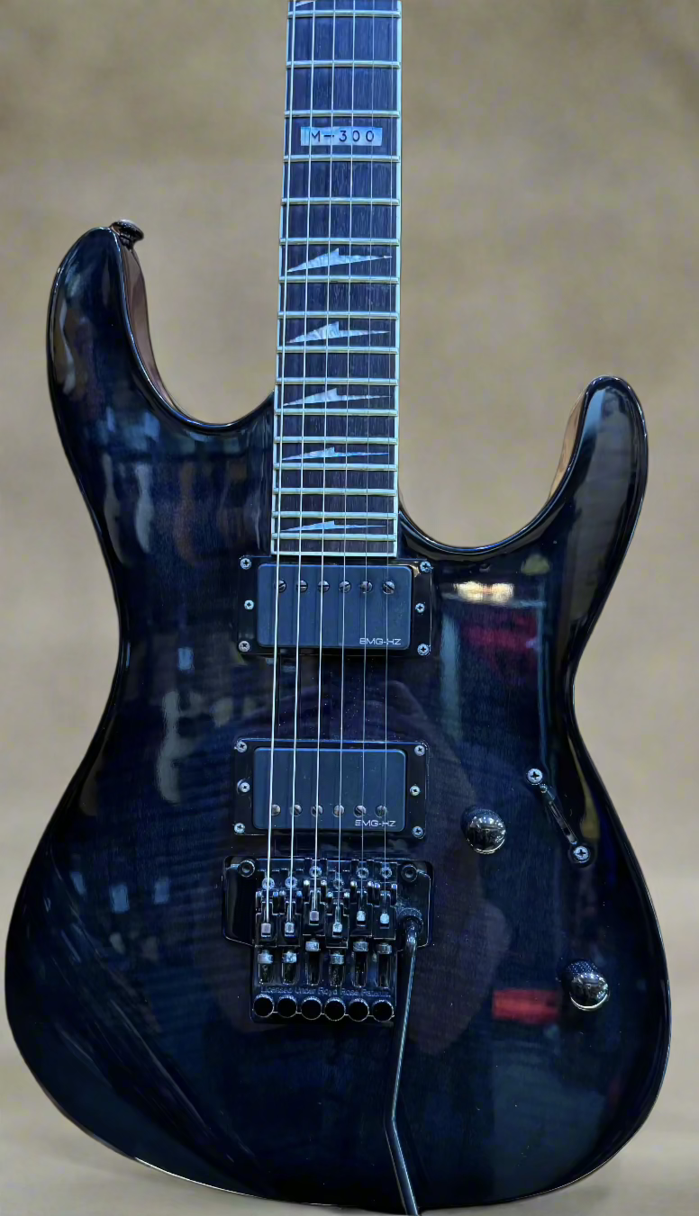ESP LTD M-300 - Flame Maple Top - Black - Pre-Loved