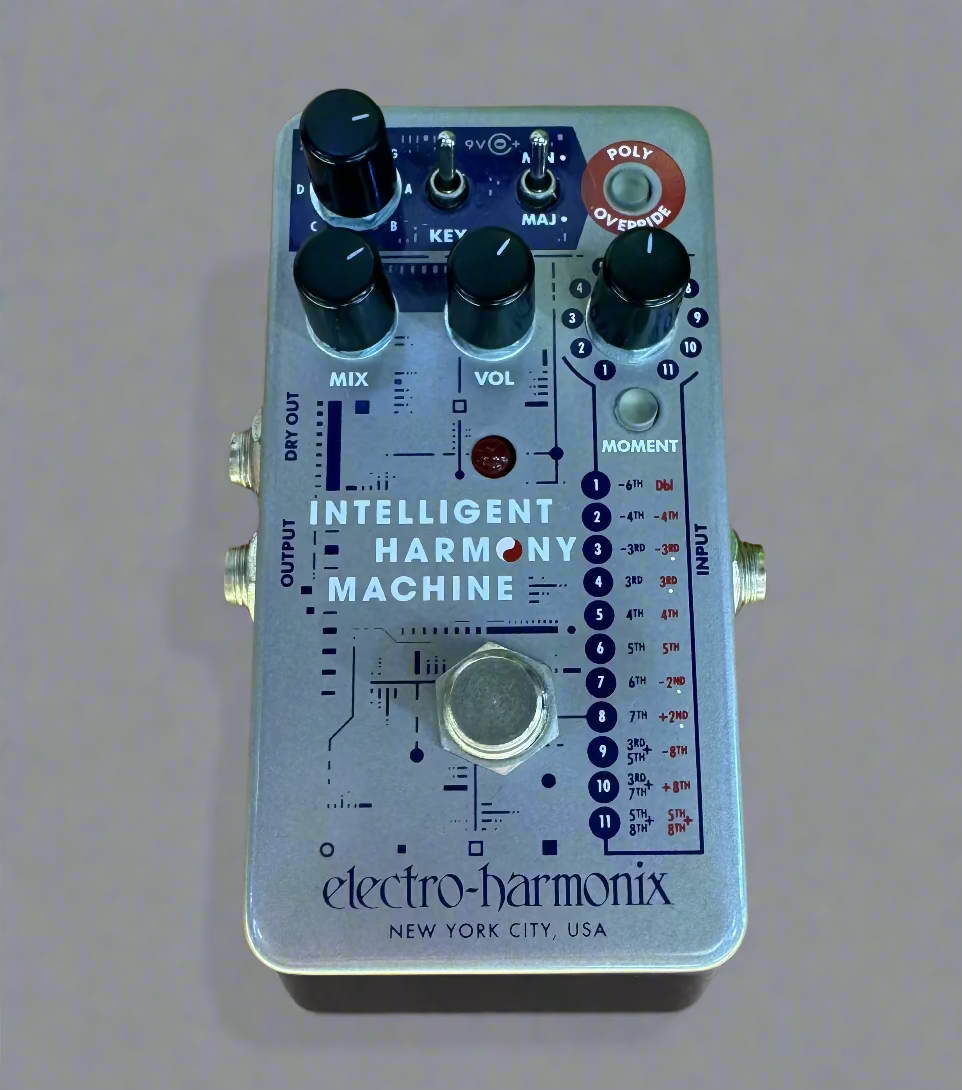 Electro-Harmonix Intelligent Harmony Machine pedal on a wooden surface