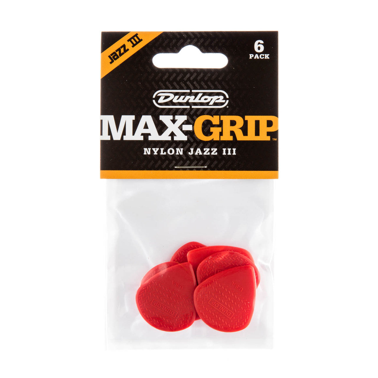 Dunlop Max Grip Nylon Jazz III Picks 6 Pack