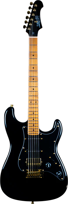 Jet JS-400 HSS Electric Guitar - Roasted Maple Neck - Black & Gold