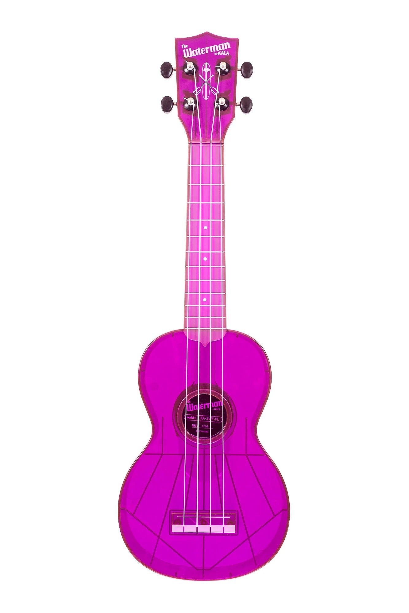 Kala Waterman Soprano Ukulele - Floursecent Purple