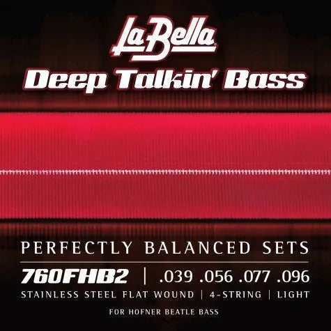 La Bella 760FHB2 “Beatle” Bass Stainless Flat Wound - 39-96