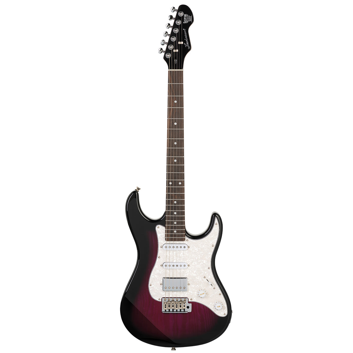Sceptre Ventana Deluxe HSS Electric Guitar by Levinson - See Thru Misty Violet