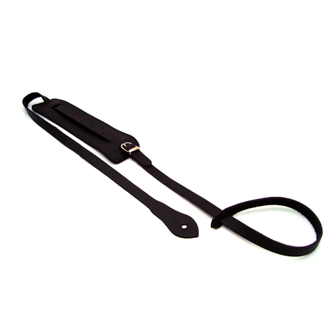 DSL Leather Mandolin Strap - Black/Black