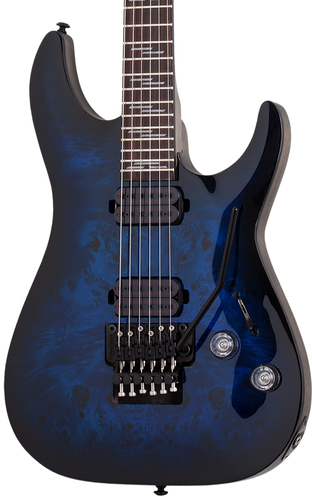 Schecter Omen Elite 6FR Floyd Rose See Thru Blue Burst