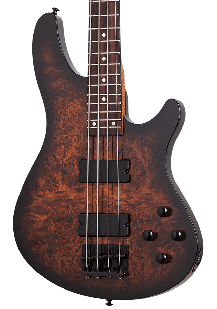 Schecter C-4 Standard Bass Guitar - Tobacco Burl
