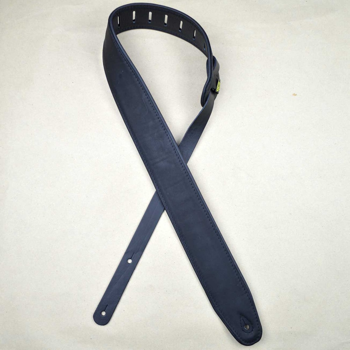 Colonial Leather 2.5″ Padded Upholstery Leather Guitar Strap - Black & Black