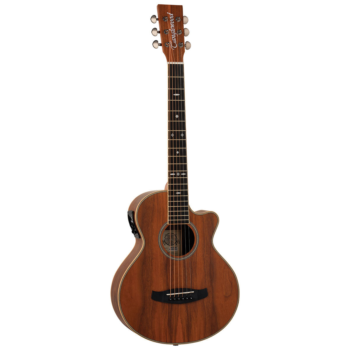 Tanglewood Reunion Pro All Figured Black Walnut Solid Top Traveller Super Folk C/E