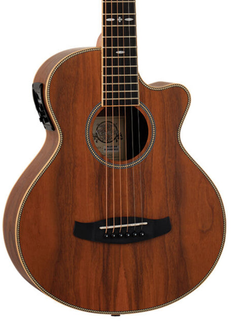 Tanglewood Reunion Pro All Figured Black Walnut Solid Top Traveller Super Folk C/E