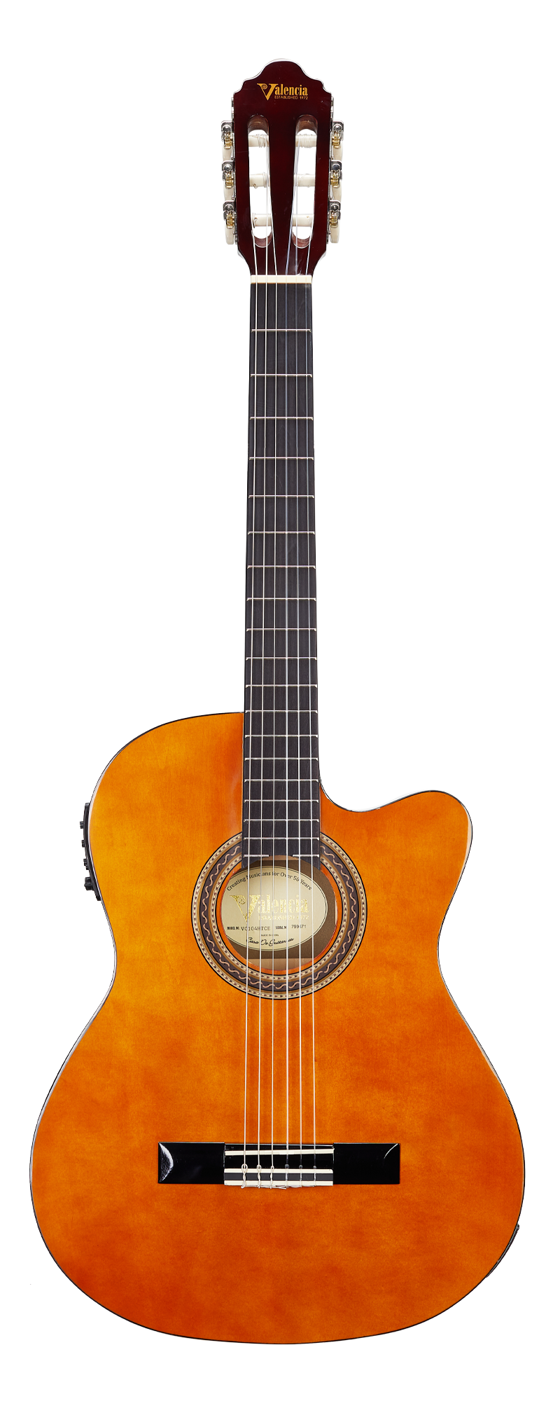 Valencia 104HTCE Hybrid Thin Body Classical Guitar