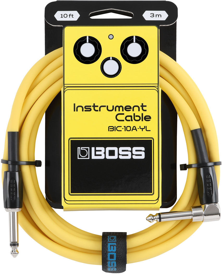 Boss BIC-10 Instrument Cable 10ft RA Yellow