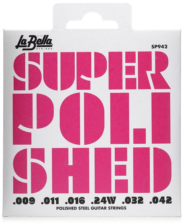 La Bella SP942 Super Polished Steel Guitar Strings - 9-42