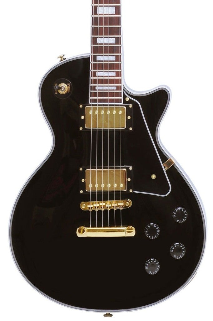 SX EH3BK Deluxe LP Style Electric Guitar Black