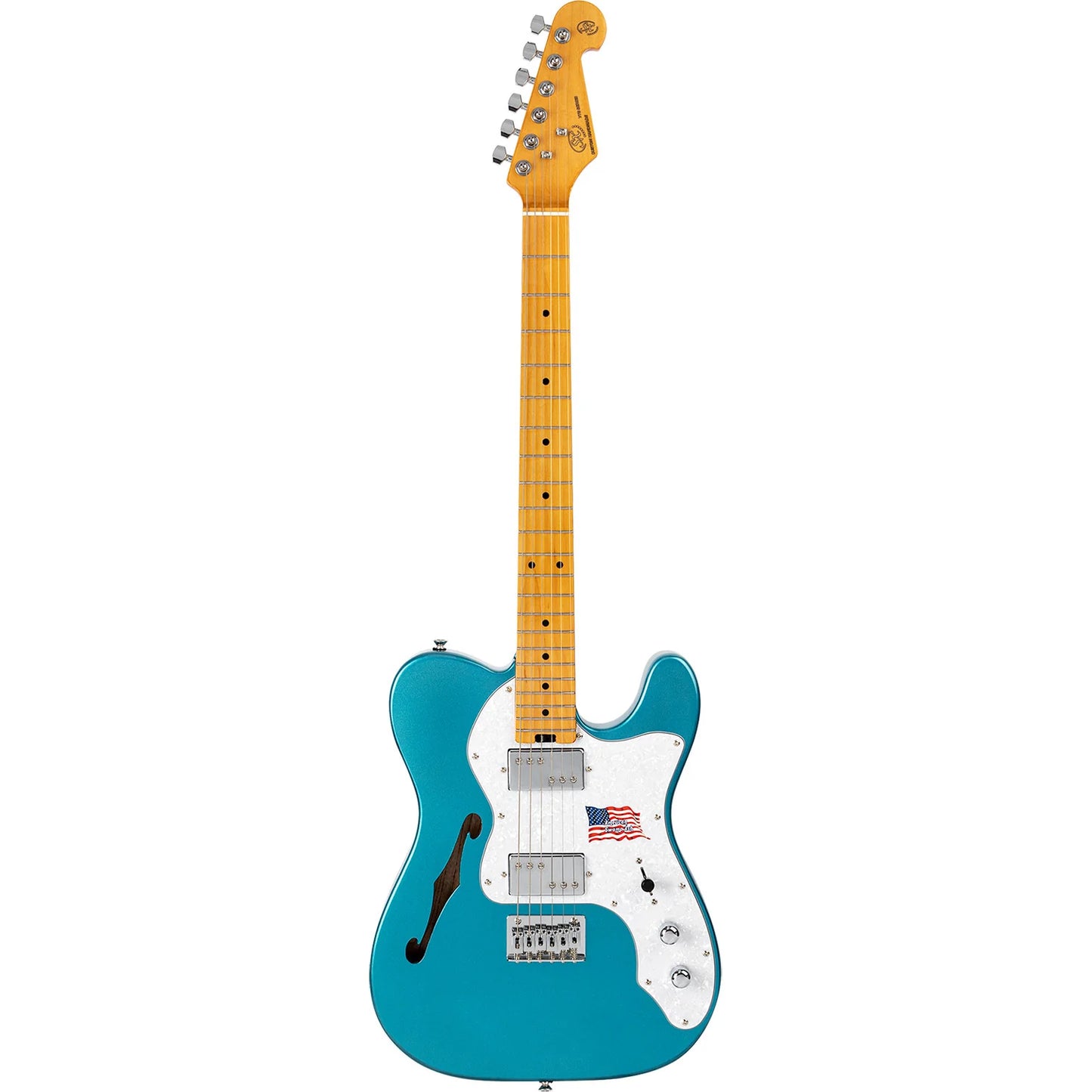 SX Thinline Semi-Hollow Electric Guitar - Lake Placid Blue