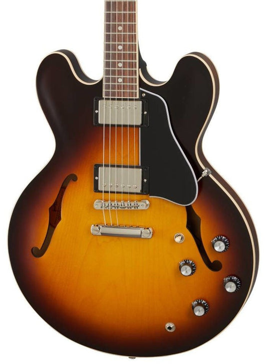 Gibson ES-335 Satin Vintage Sunburst Guitar In Hard Shell Case