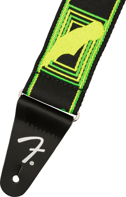 Fender Neon Monogrammed Strap - Yellow/Green
