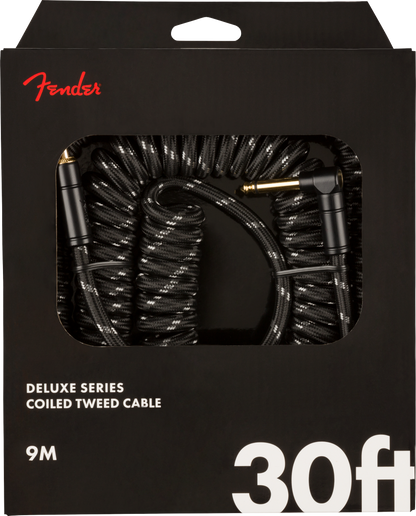 FENDER DELUXE COIL CABLE 30' BLACK TWEED