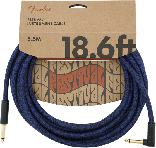 Fender Festival Hemp Instrument Cable - Blue Dream 18.6ft