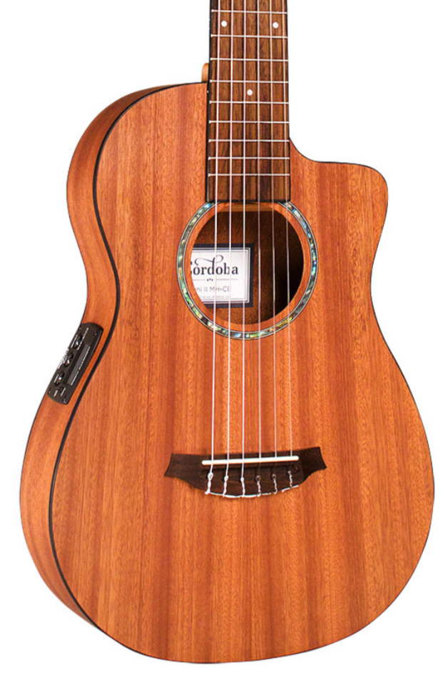 Cordoba Mini II MH CE Nylon String Travel Guitar w Pickup