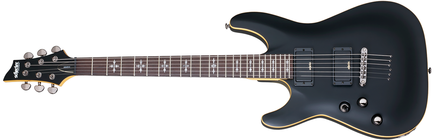 Schecter Demon-6 ABSN Satin Black Left Hand