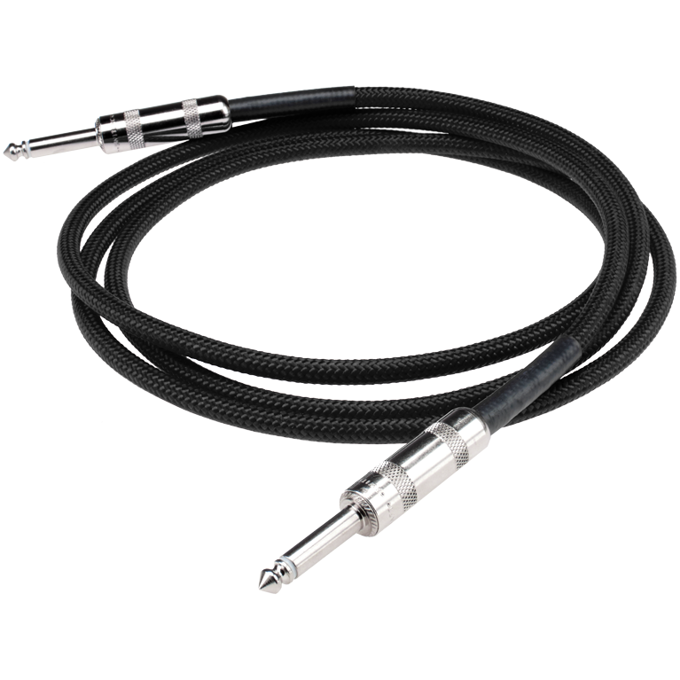Dimarzio 10ft Braided Instrument Cable Black - Straight/Straight