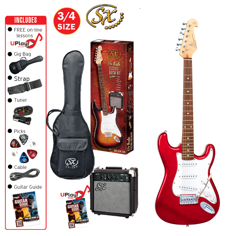 SX 3/4 Electric Guitar & Amp Pack - Candy Apple Red
