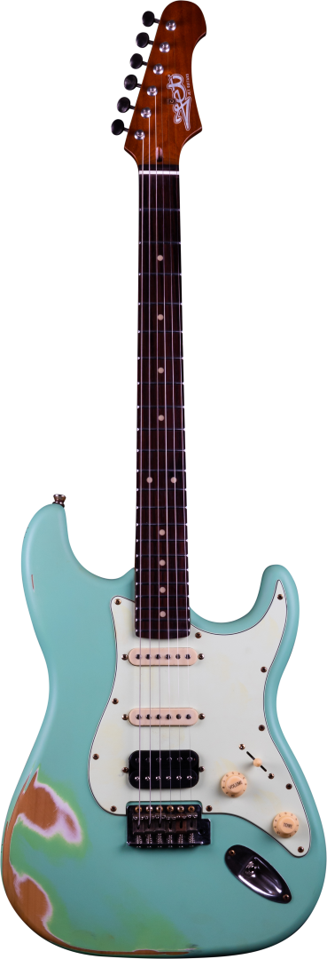Jet JS-400 HSS Electric Roasted Maple Rosewood Neck - Seafoam Green Relic'd