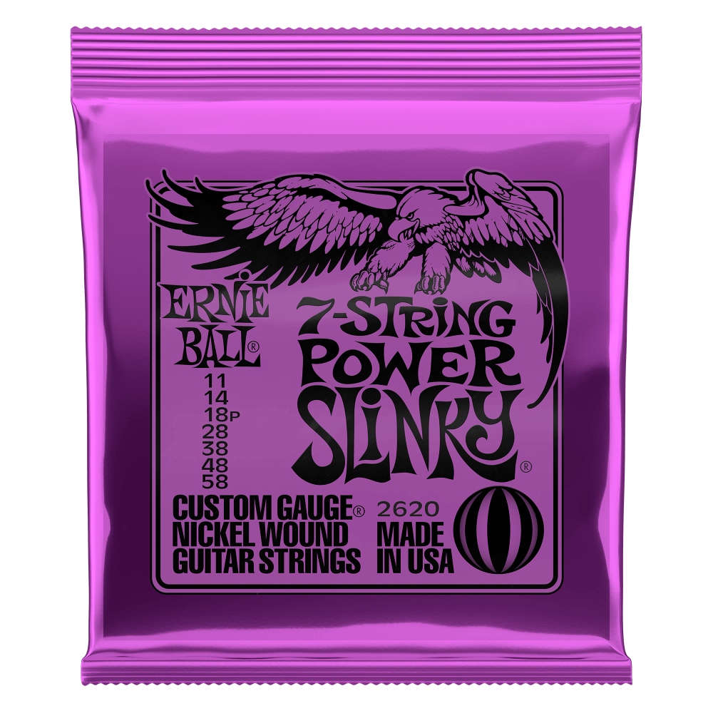 Ernie Ball Electric 7-String Power Slinky 11-58 Nickel Wound Strings