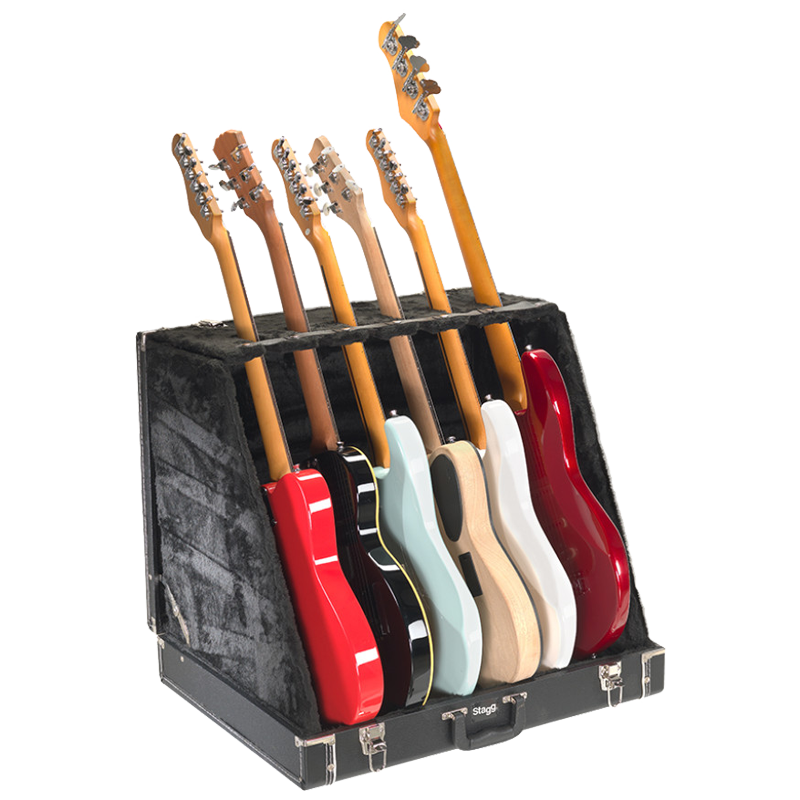 Stagg Briefcase Guitar Stand Holds 6 Electric or 3 Acoustic