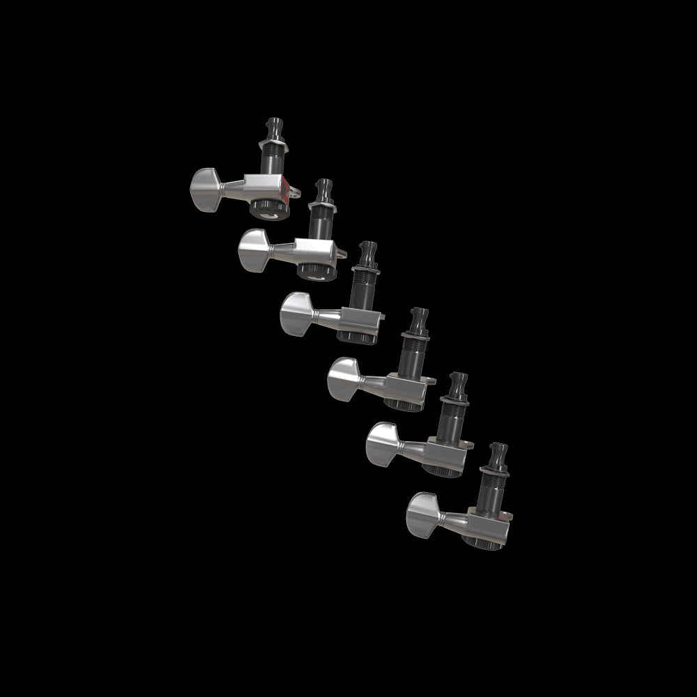 D'Addario AutoTrim Locking Tuning Machines - 6 in-Line - Chrome