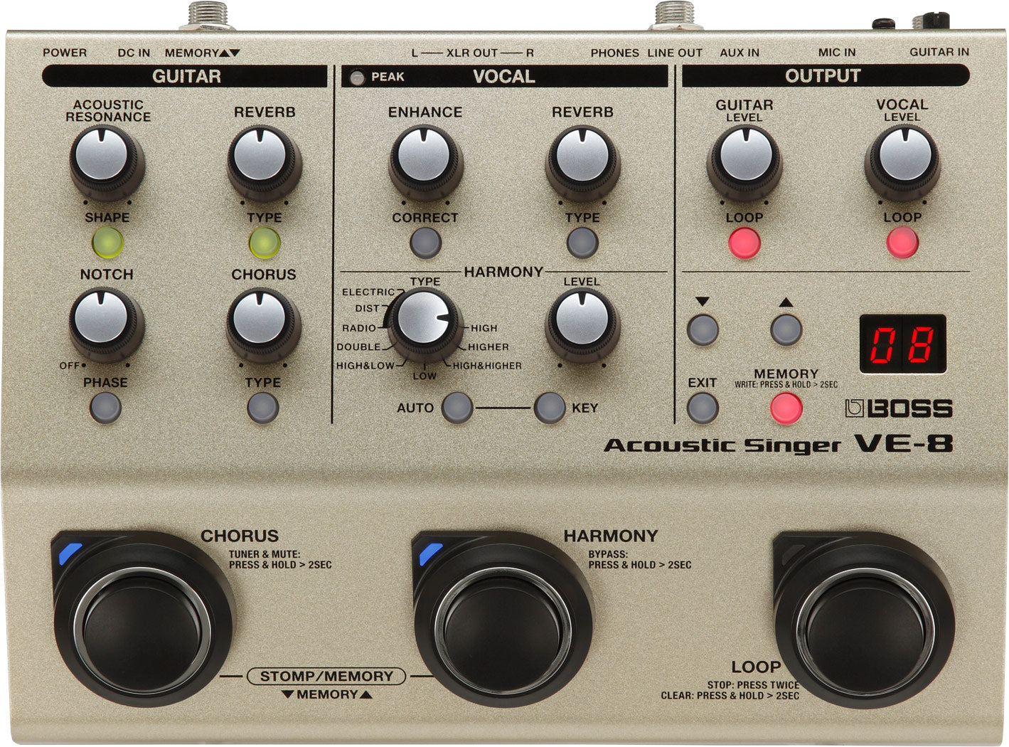 best vocal pedal Boss VE-8 Acoustic Singer Pedal - Effects pedals