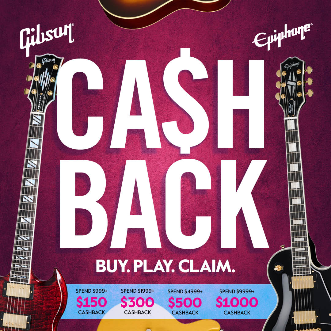 Gibson & Epiphone CASHBACK: BUY. PLAY. CLAIM.