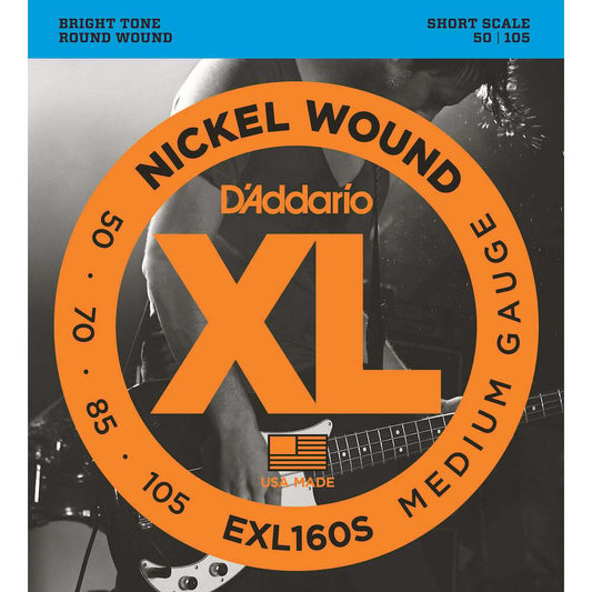 D'Addario EXL160S XL Nickel Wound Bass Strings - Short Scale 50-105