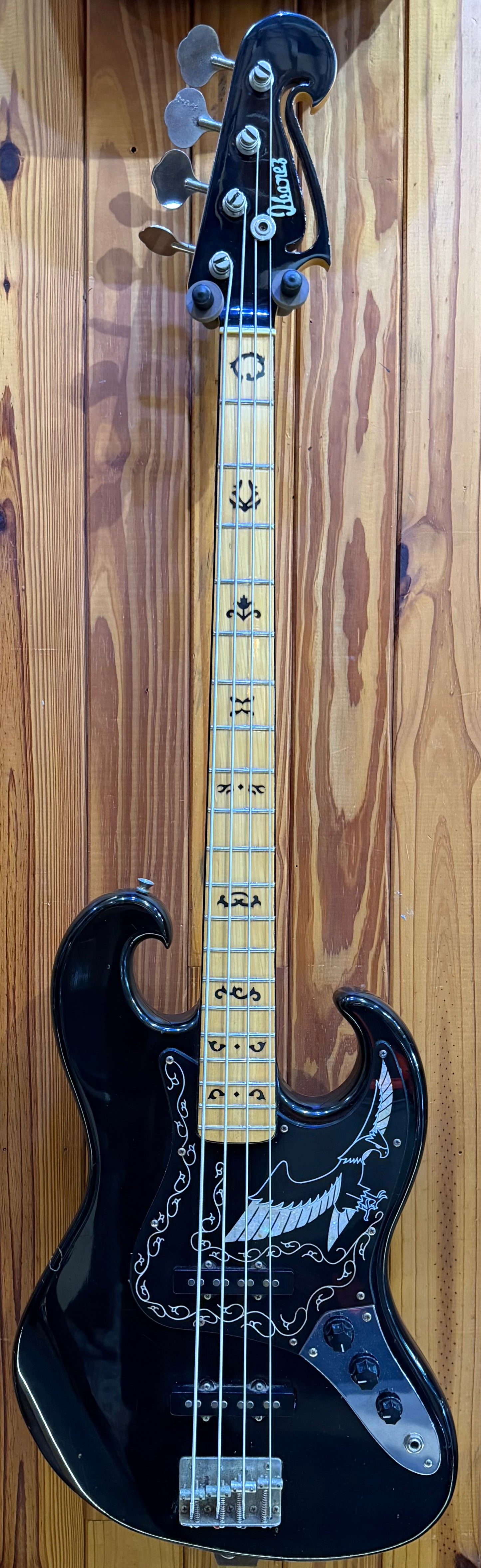 Ibanez 1978 Black Eagle 4-String Bass - Black - Pre-Loved