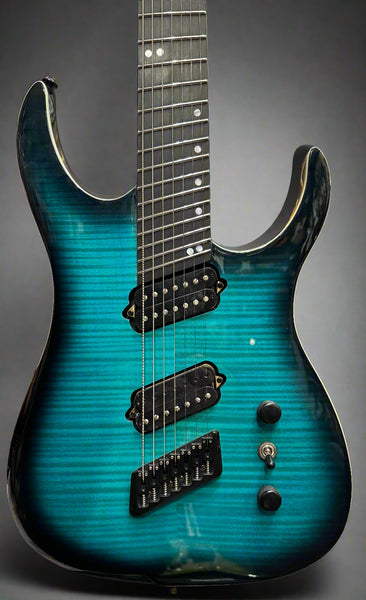 Ormsby Hype GTR 7 String Electric Guitar - Aqua Flame - Pre-Loved