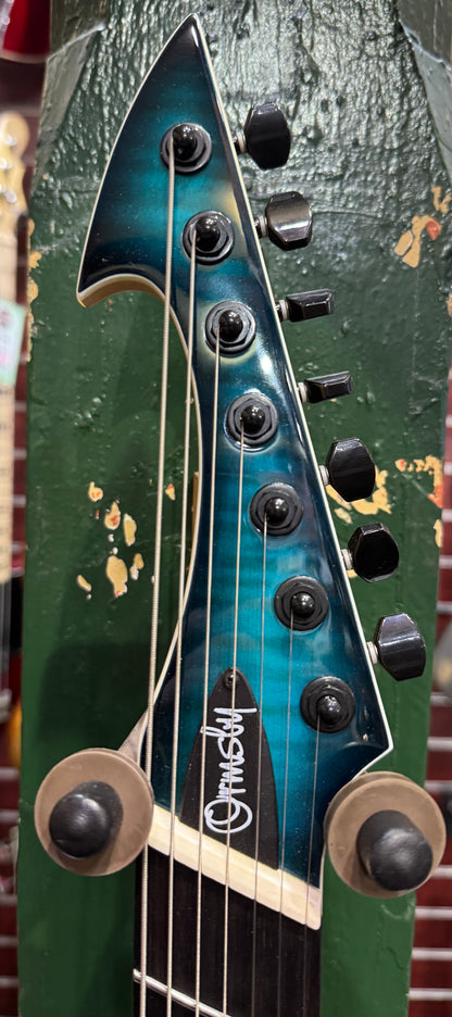 Ormsby Hype GTR 7 String Electric Guitar - Aqua Flame - Pre-Loved