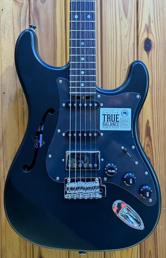 Cole Clark Hollow Baby HSS Semi-Hollow Electric Guitar - Black