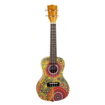 Kala Concert Ukulele with Desert StoryLines Logo Bag - Blackwood Apple By Evelyn Young
